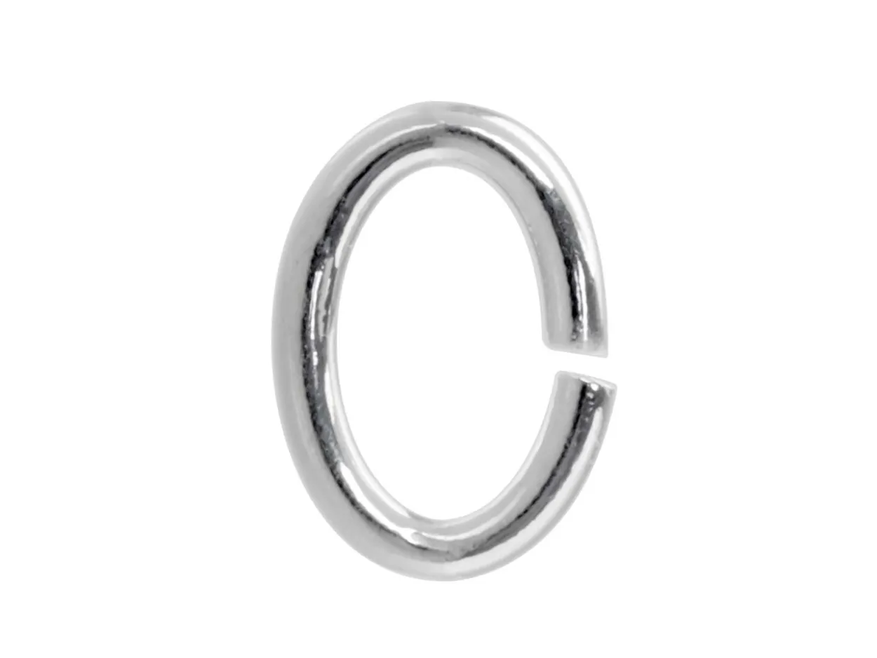 Sterling Silver Open Jump Ring Oval 9mm, Pack of 10