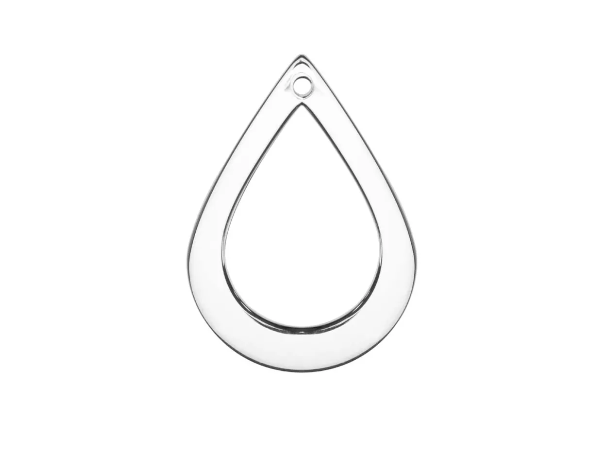 Sterling Silver Open Teardrop 20x27mm Stamping Blank