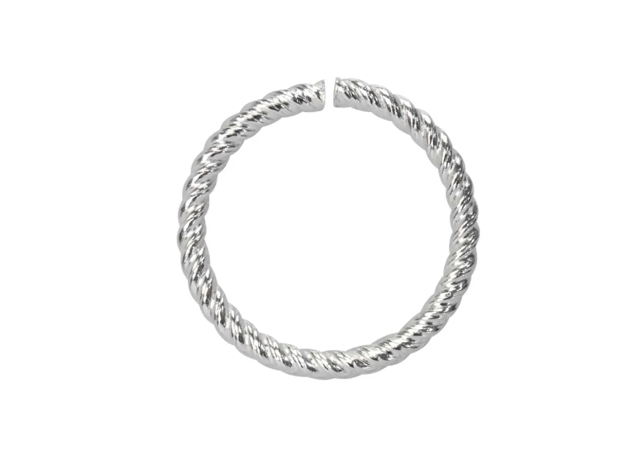 Sterling Silver Open Twisted Wire Jump Ring 10mm, 100% Recycled Silver