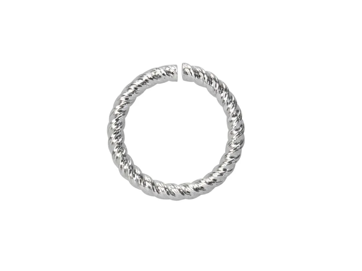 Sterling Silver Open Twisted Wire Jump Ring 8mm100% Recycled Silver