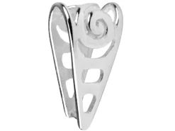 Sterling Silver Ornate Singular Pendant Bail With Peg, 12.5 X 6.5mm