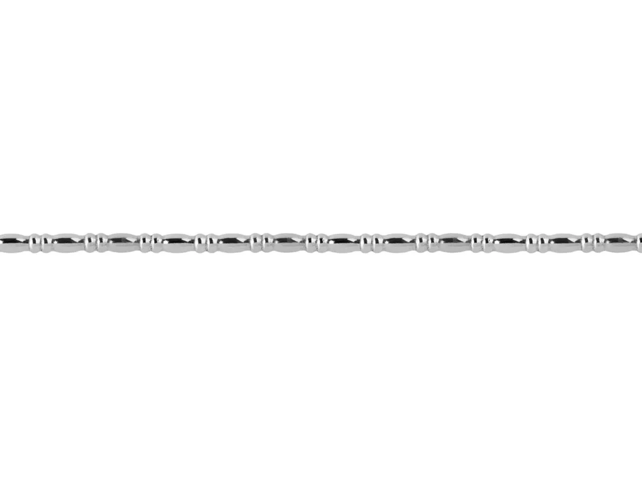 Sterling Silver Oval And Rondelle Beaded Wire 1.55mm