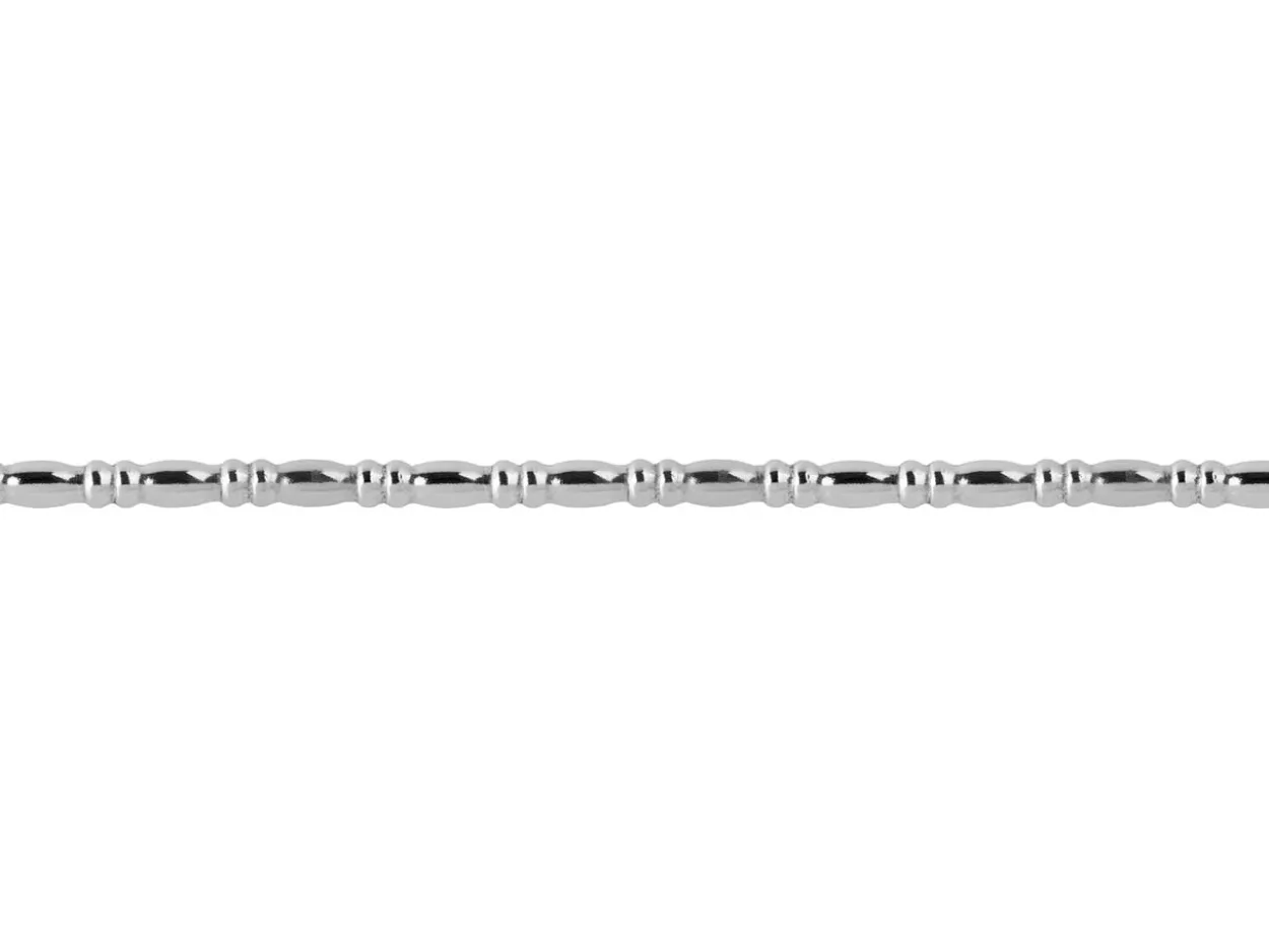 Sterling Silver Oval And Rondelle Beaded Wire 2.0mm