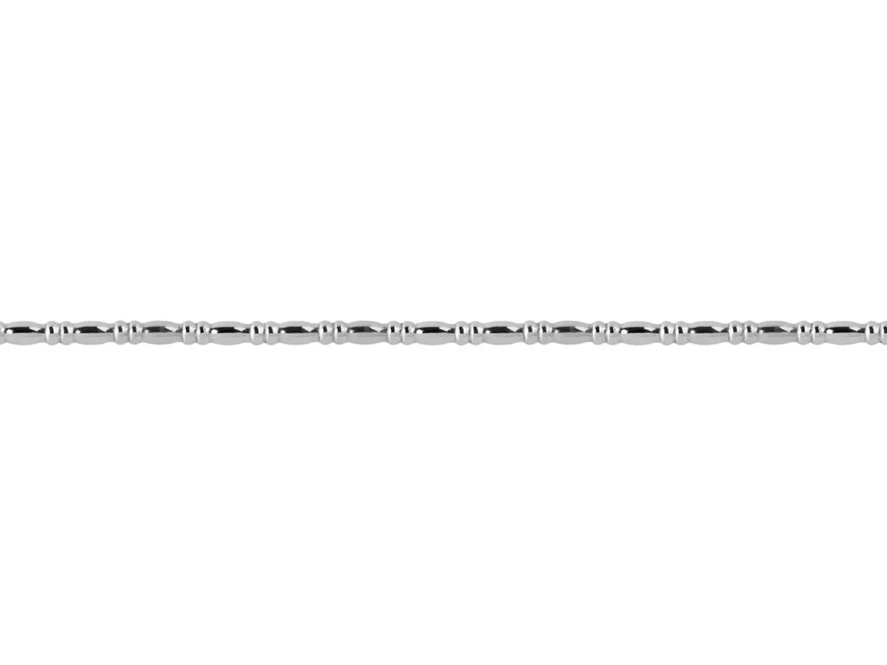 Sterling Silver Oval And Rondelle Beaded Wire 1.0mm
