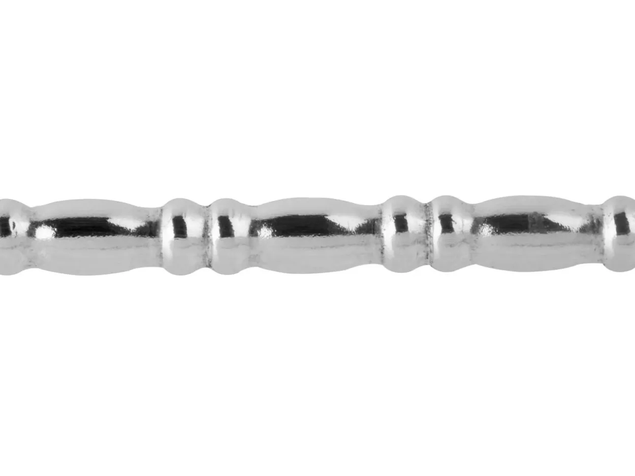 Sterling Silver Oval And Rondelle Beaded Wire 1.0mm