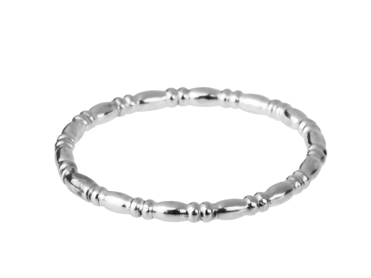 Sterling Silver Oval And Rondelle Beaded Wire 1.0mm