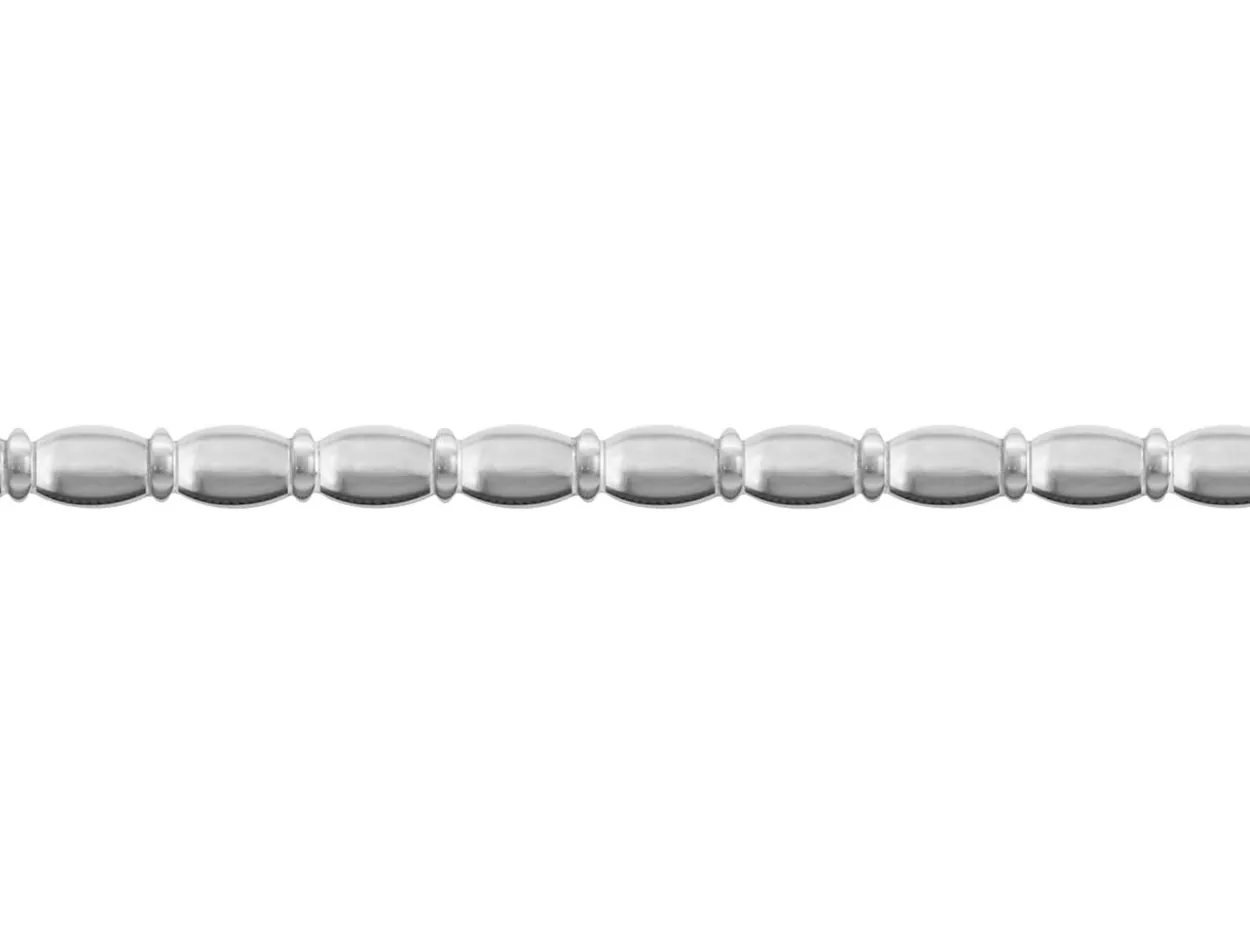 Sterling Silver Oval And Rondelle Beaded Wire 3.5mm