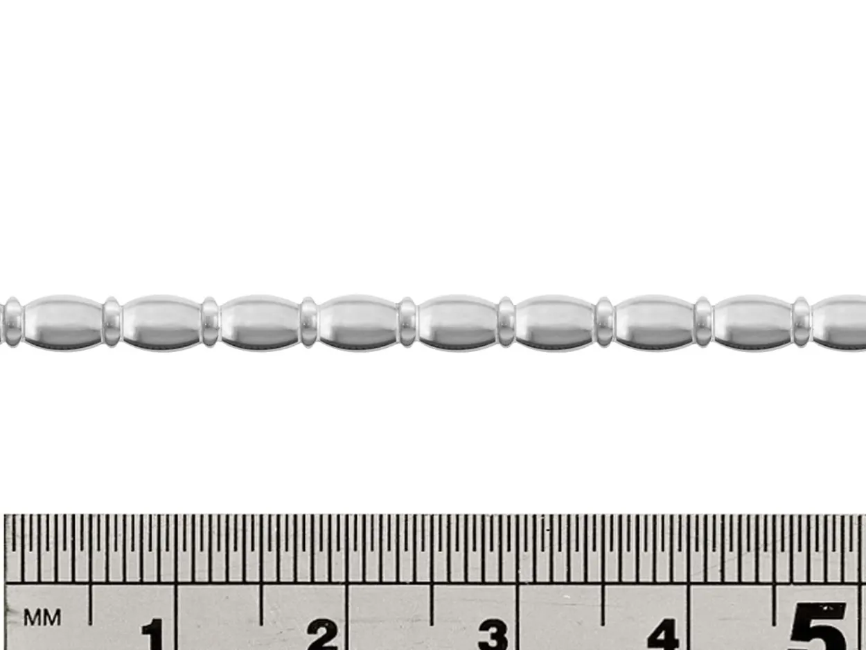Sterling Silver Oval And Rondelle Beaded Wire 3.5mm