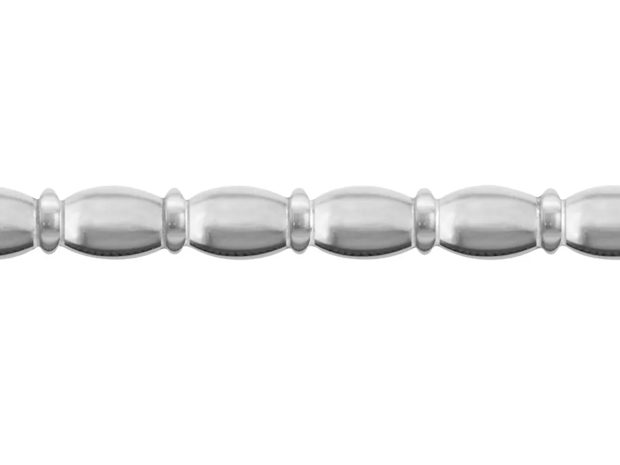 Sterling Silver Oval And Rondelle Beaded Wire 3.5mm