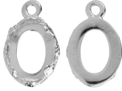Sterling Silver Oval Filigree Bezel Cup 10x8mm