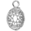 Sterling Silver Oval Filigree Bezel Cup 9mm X 7mm