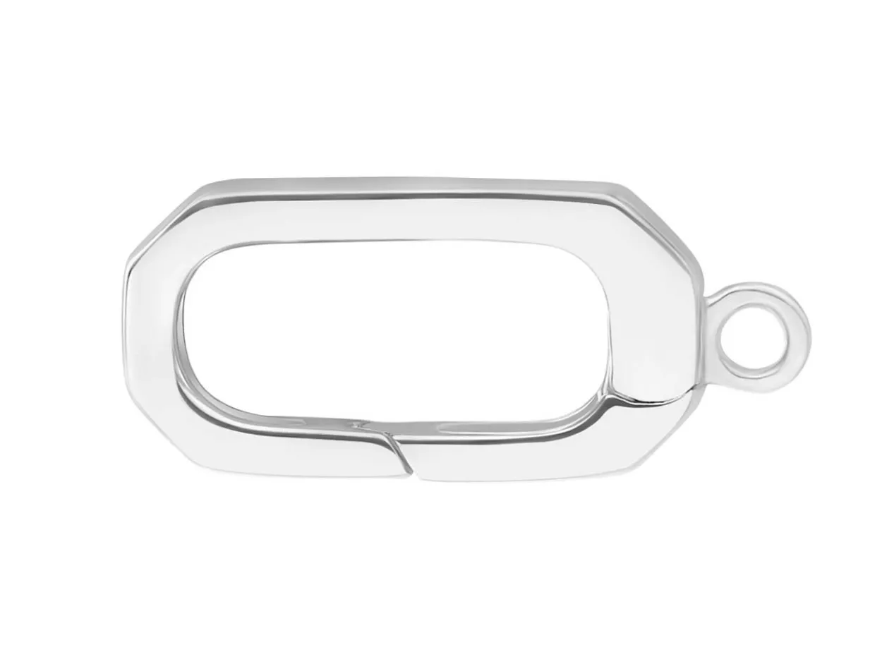 Sterling Silver Oval Spring Gate Clasp With Ring 6x9mm