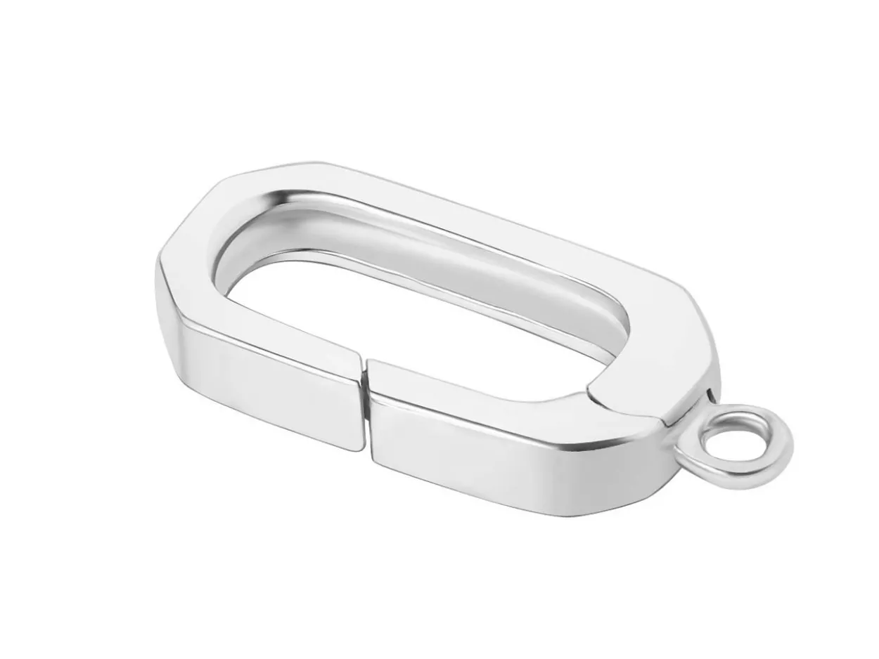 Sterling Silver Oval Spring Gate Clasp With Ring 6x9mm