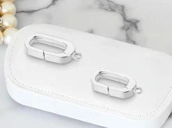 Sterling Silver Oval Spring Gate Clasp With Ring 6x9mm