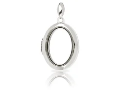 Sterling Silver Oval Window Locket For Holding Precious Items, 21x16mm