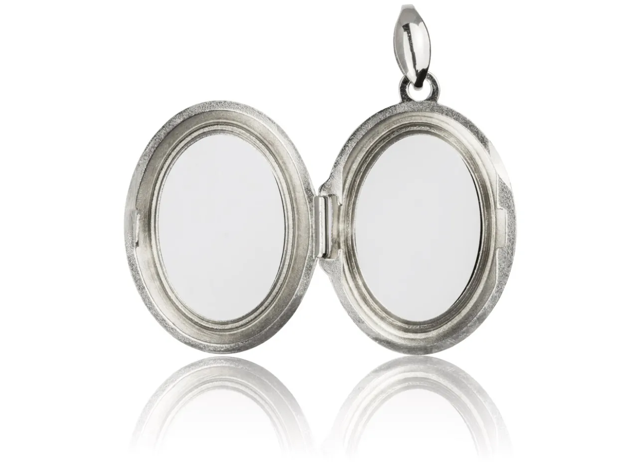Sterling Silver Oval Window Locket For Holding Precious Items, 21x16mm