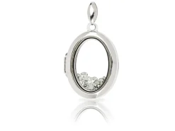 Sterling Silver Oval Window Locket For Holding Precious Items, 21x16mm