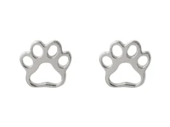 Sterling Silver Paw Design Stud Earrings