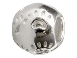 Sterling Silver Paw Print Charm Bead