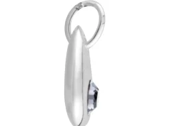 Sterling Silver Pendant April Birthstone 4mm Clear Crystal