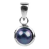 Sterling Silver Pendant Black Fresh Water Button Pearl