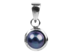 Sterling Silver Pendant Black Fresh Water Button Pearl