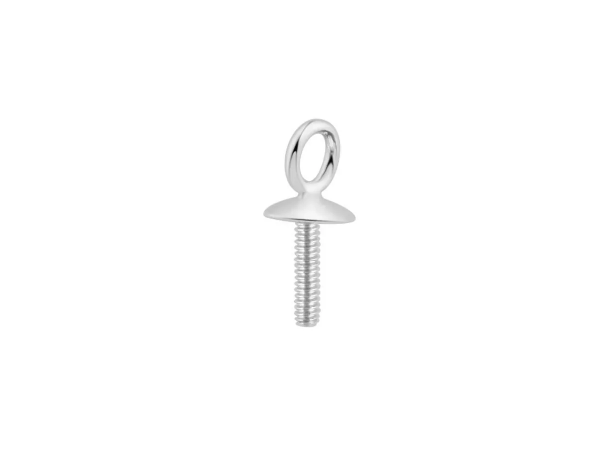 Sterling Silver Pendant Cup Pearl Drop With Thread