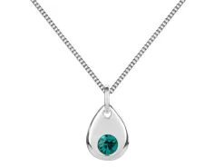 Sterling Silver Pendant December Birthstone 4mm Blue Zircon Crystal