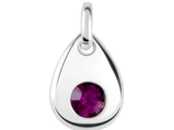 Sterling Silver Pendant February Birthstone 4mm Amethyst Crystal