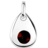 Sterling Silver Pendant January Birthstone 4mm Garnet Crystal
