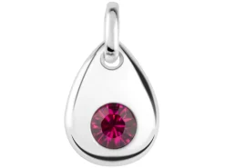 Sterling Silver Pendant July Birthstone 4mm Ruby Crystal