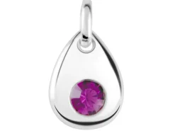 Sterling Silver Pendant June Birthstone 4mm Light Amethyst Crystal