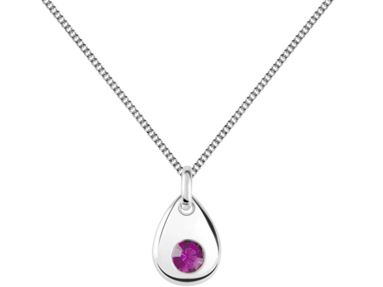 Sterling Silver Pendant June Birthstone 4mm Light Amethyst Crystal