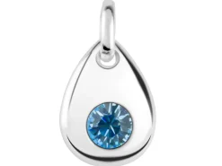 Sterling Silver Pendant March Birthstone 4mm Aquamarine Crystal