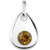 Sterling Silver Pendant November Birthstone 4mm Topaz Crystal