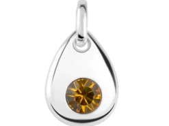 Sterling Silver Pendant November Birthstone 4mm Topaz Crystal