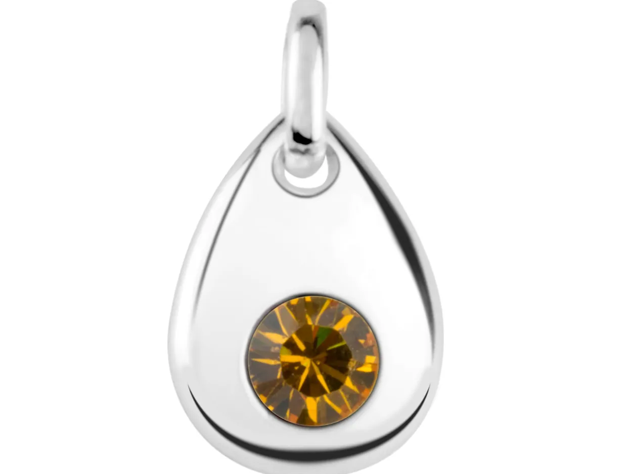Sterling Silver Pendant November Birthstone 4mm Topaz Crystal