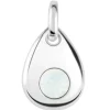 Sterling Silver Pendant October Birthstone 4mm White Opal Crystal