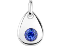 Sterling Silver Pendant September Birthstone 4mm Sapphire Crystal