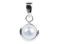 Sterling Silver Pendant White Fresh Water Button Pearl