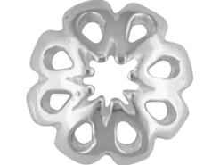 Sterling Silver Pierced Bead Cup 8mm, 8 Pierced Petals