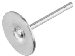 Sterling Silver Pin And Flat Disc, Pack of 10 7mm
