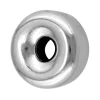 Sterling Silver Plain Flat 4mm 2 Hole Beads Pack of 10
