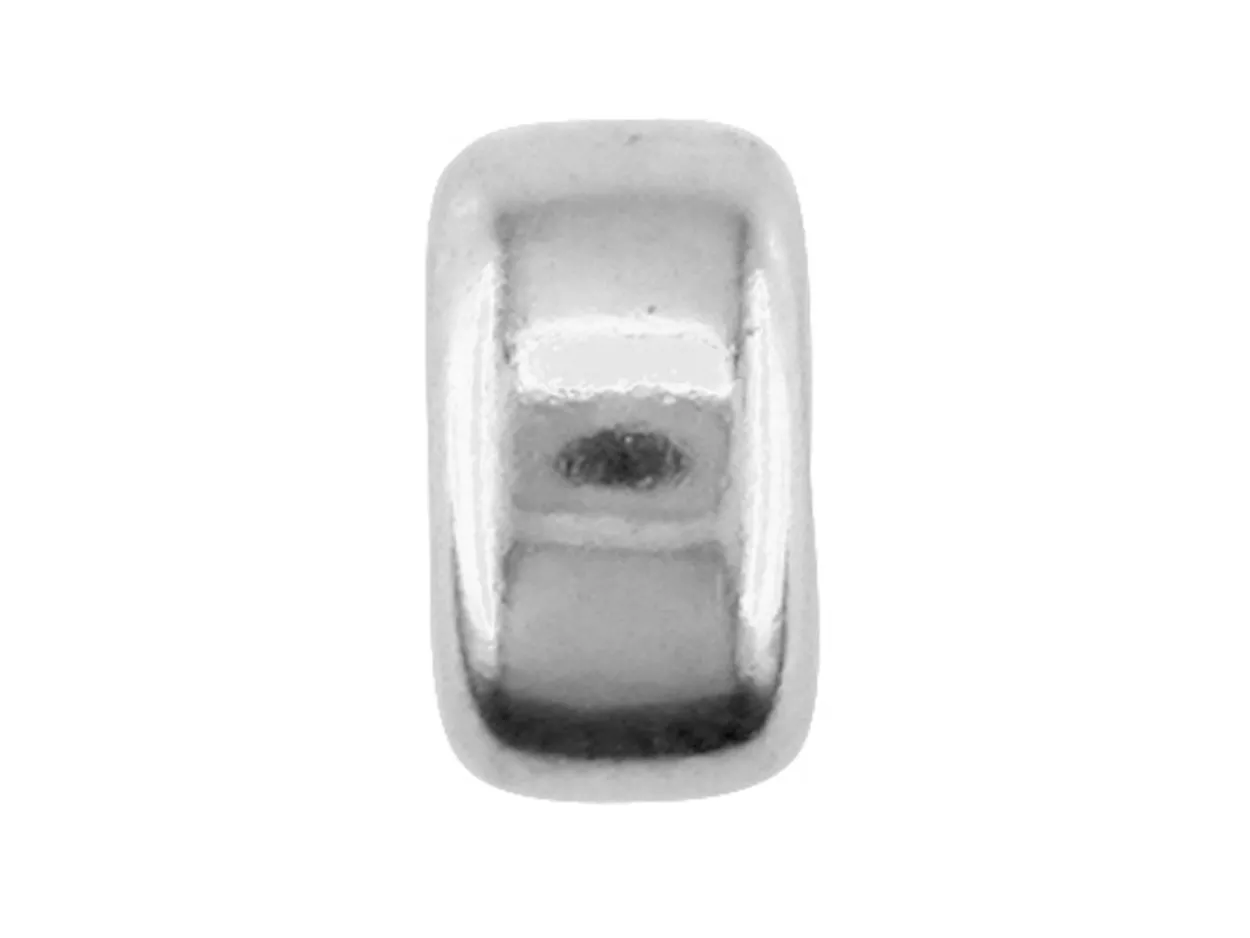 Sterling Silver Plain Flat 3mm 2 Hole Beads Pack of 10