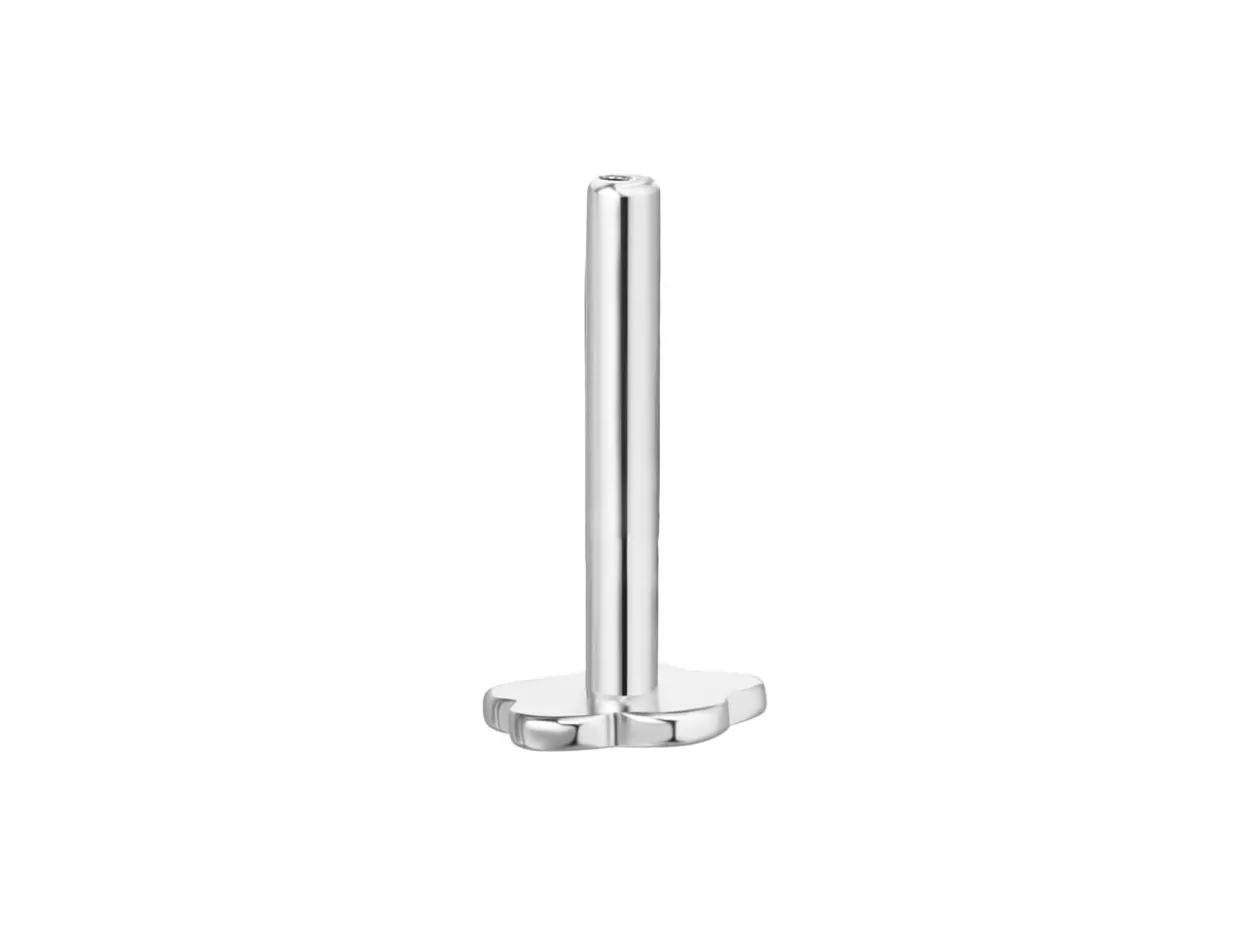 Sterling Silver Plain Flower Labret Tube 3mm