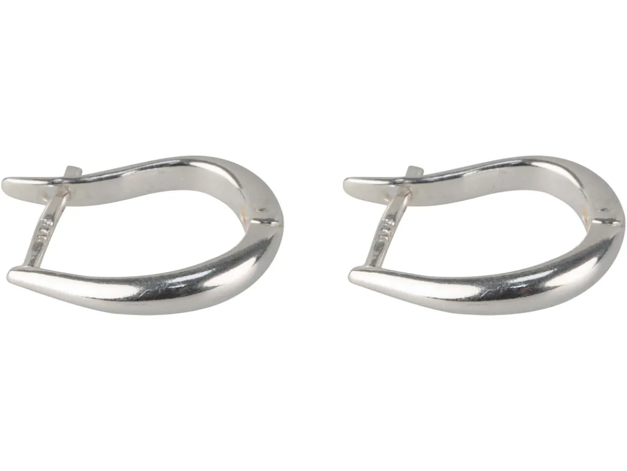 Sterling Silver Plain Hinged Hoop Earrings
