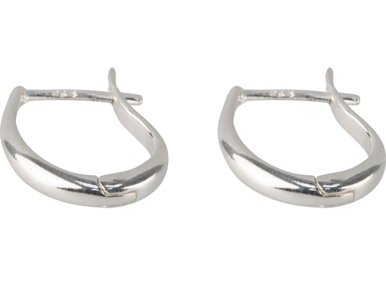 Sterling Silver Plain Hinged Hoop Earrings