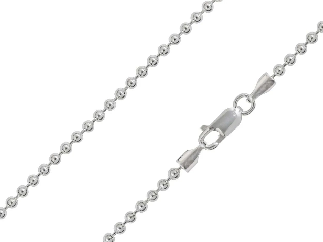 Sterling Silver Plated 2.5mm Ball Chain 18"/45cm Unhallmarked