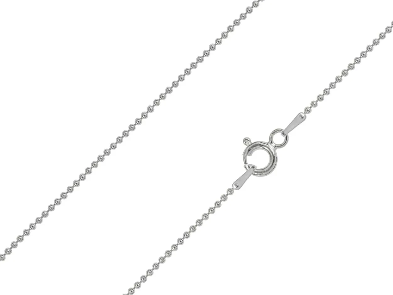 Sterling Silver Plated 1.2mm Ball Chain 18"/45cm Unhallmarked