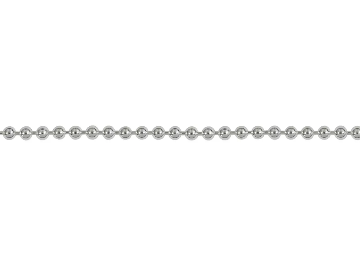 Sterling Silver Plated 1.2mm Ball Chain 18"/45cm Unhallmarked